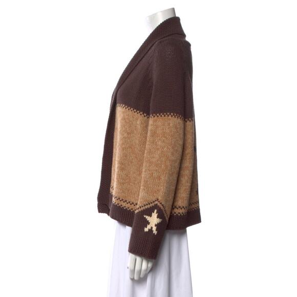 The Great. The Cowgirl Cardigan Western Cowboy Brown Russet Cotton Blend S - Picture 4 of 4